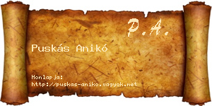 Puskás Anikó névjegykártya