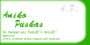 aniko puskas business card